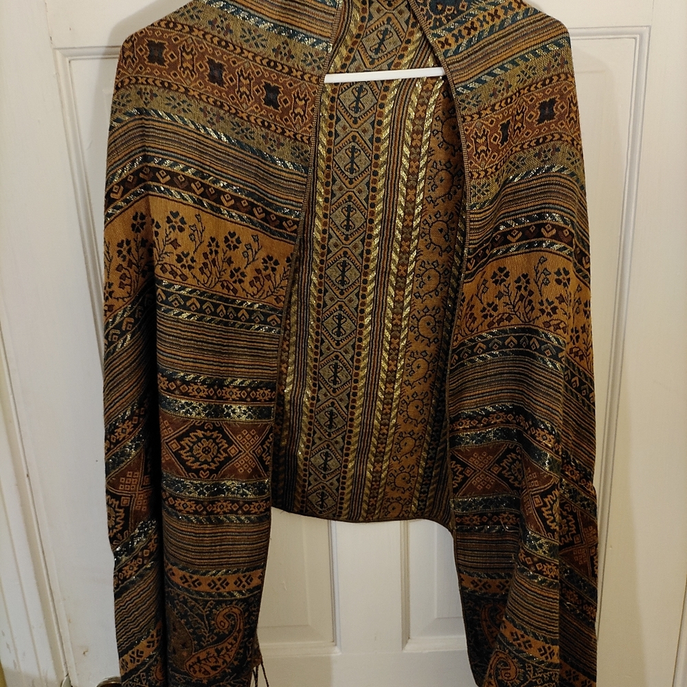 Beautiful Golden Dressy Evening Shawl